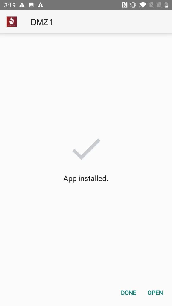DMZ 1 Lite APK installed