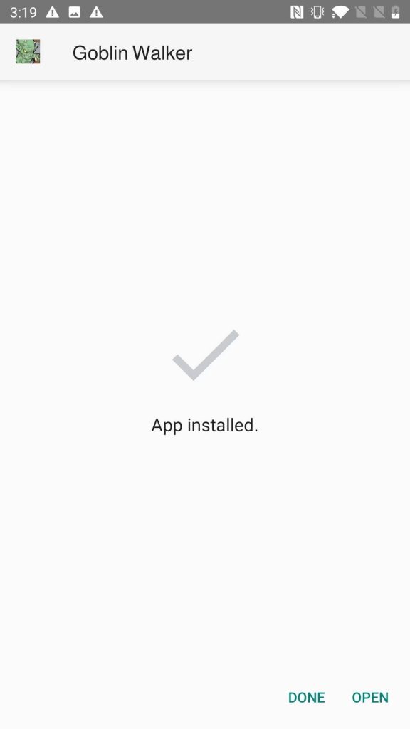 Goblin Walker APK installed