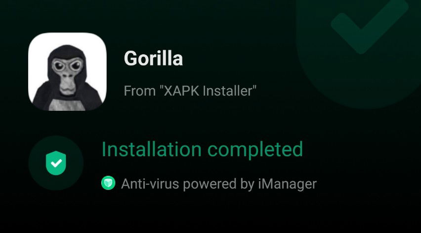 Gorilla Tag APK installed