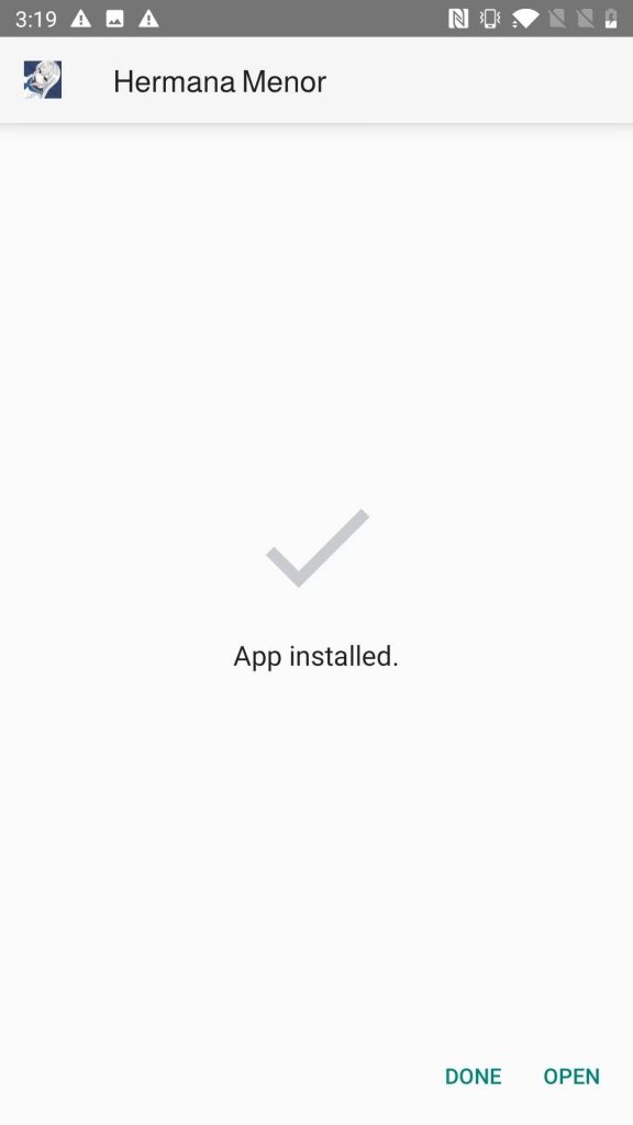 Hermana Menor APK installed