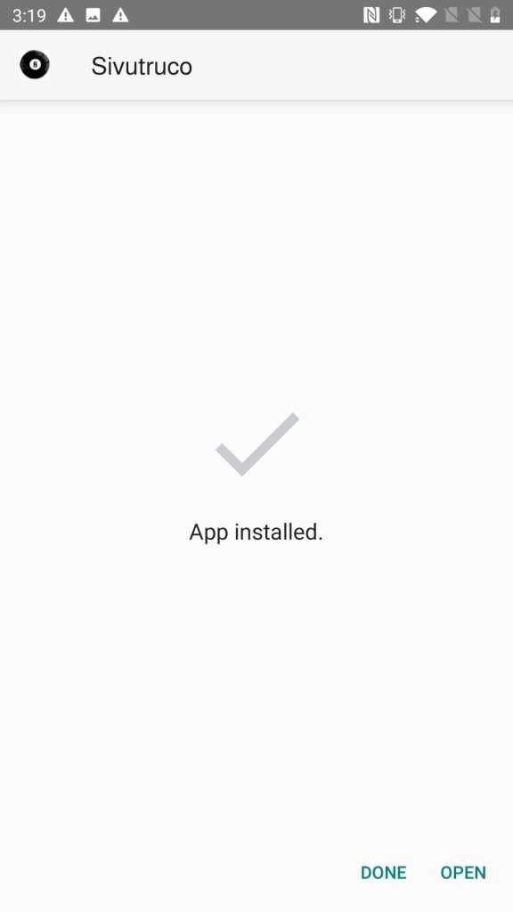 Sivutruco APK installed