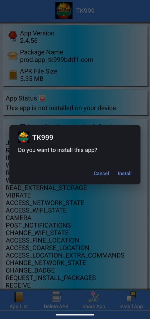 install Tk999 APK