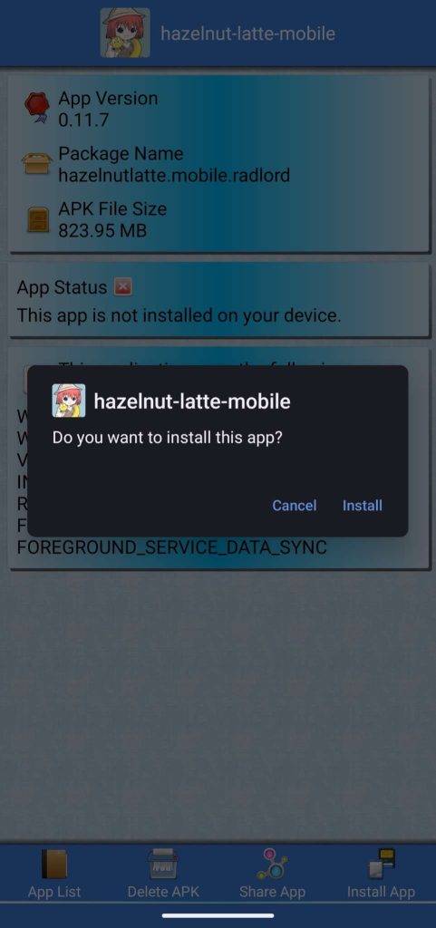 install Hazelnut Latte APK