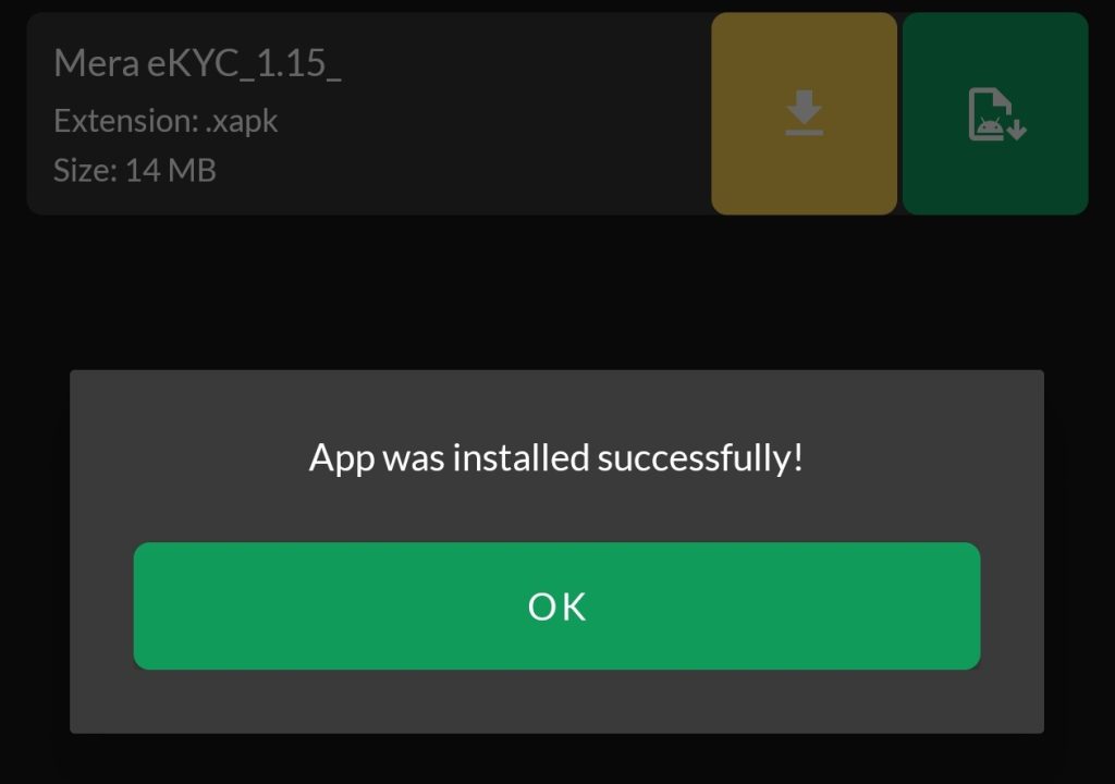 Mera eKYC APK installed