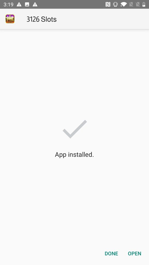 3126 Slot APK installed