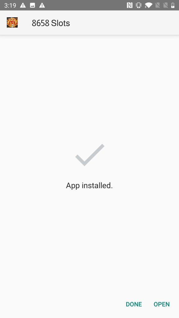 8658 Slots APK installed