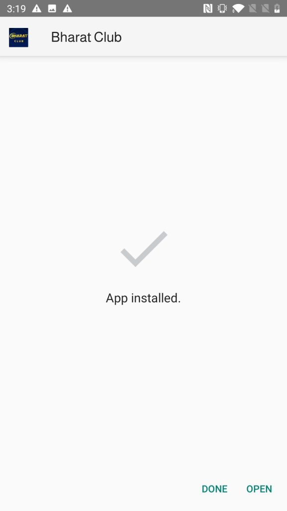 Bharat Club APK installed