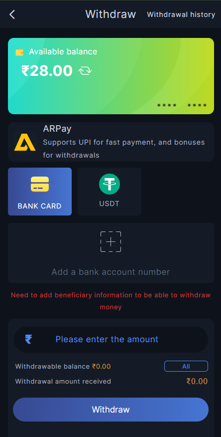 Bharat Club APK withdraw