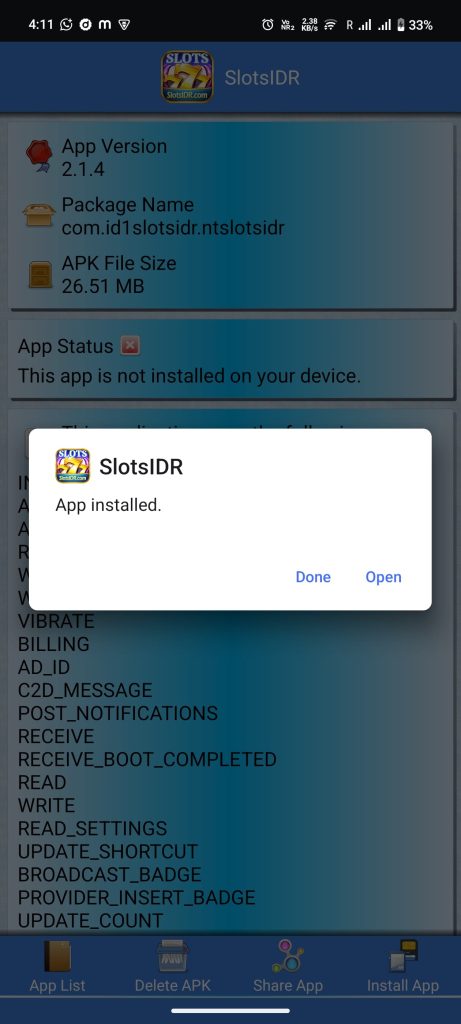 SlotsIDR installed