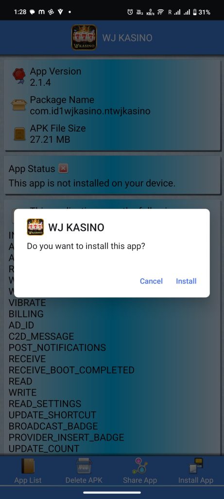 install WJ Kasino